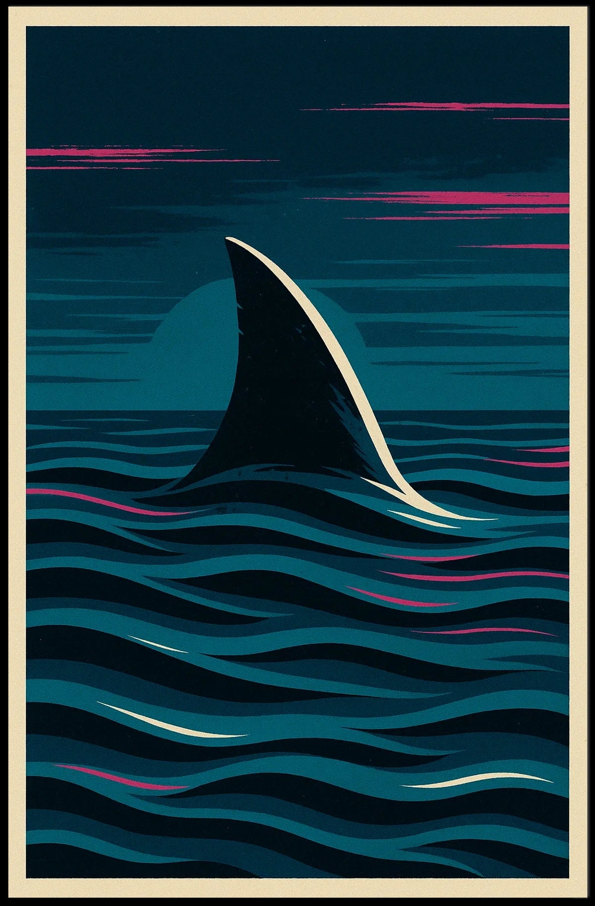 Shark Fin At Dusk Poster