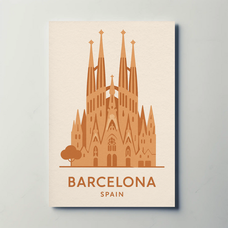Sagrada Família Barcelona Landmark Travel Poster