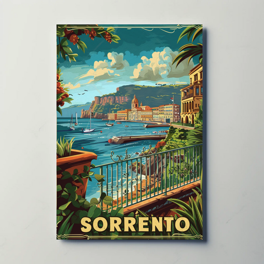 Sorrento Italy Amalfi Coast Seaside Travel Poster