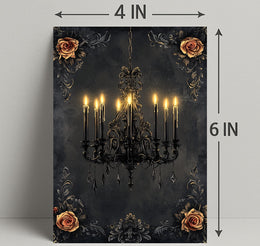 Elegant Chandelier And Roses Poster