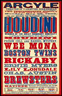 Houdini's Daring Escape Show Vintage Cultural Poster