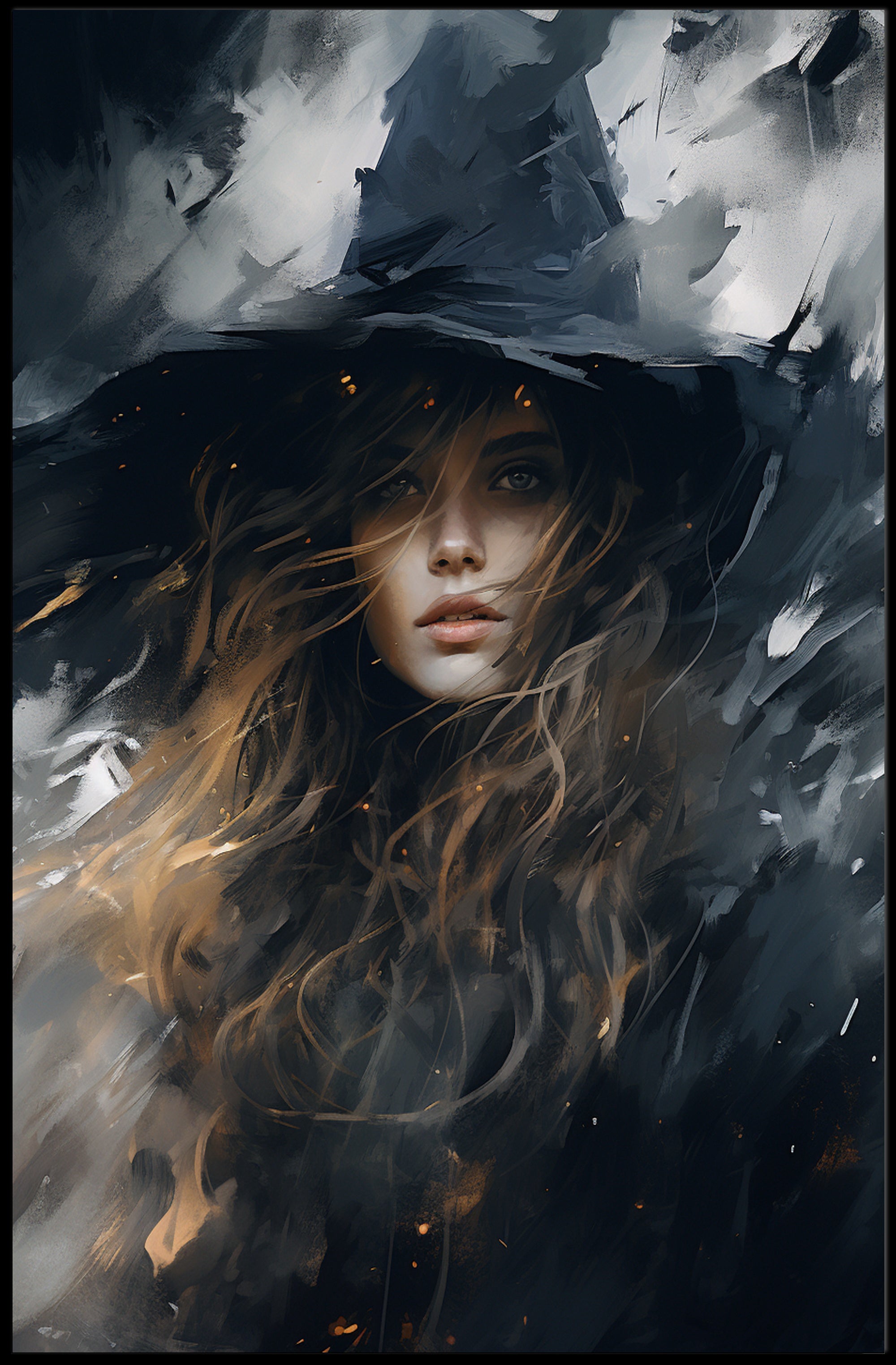 Enigmatic Witch Portrait Poster