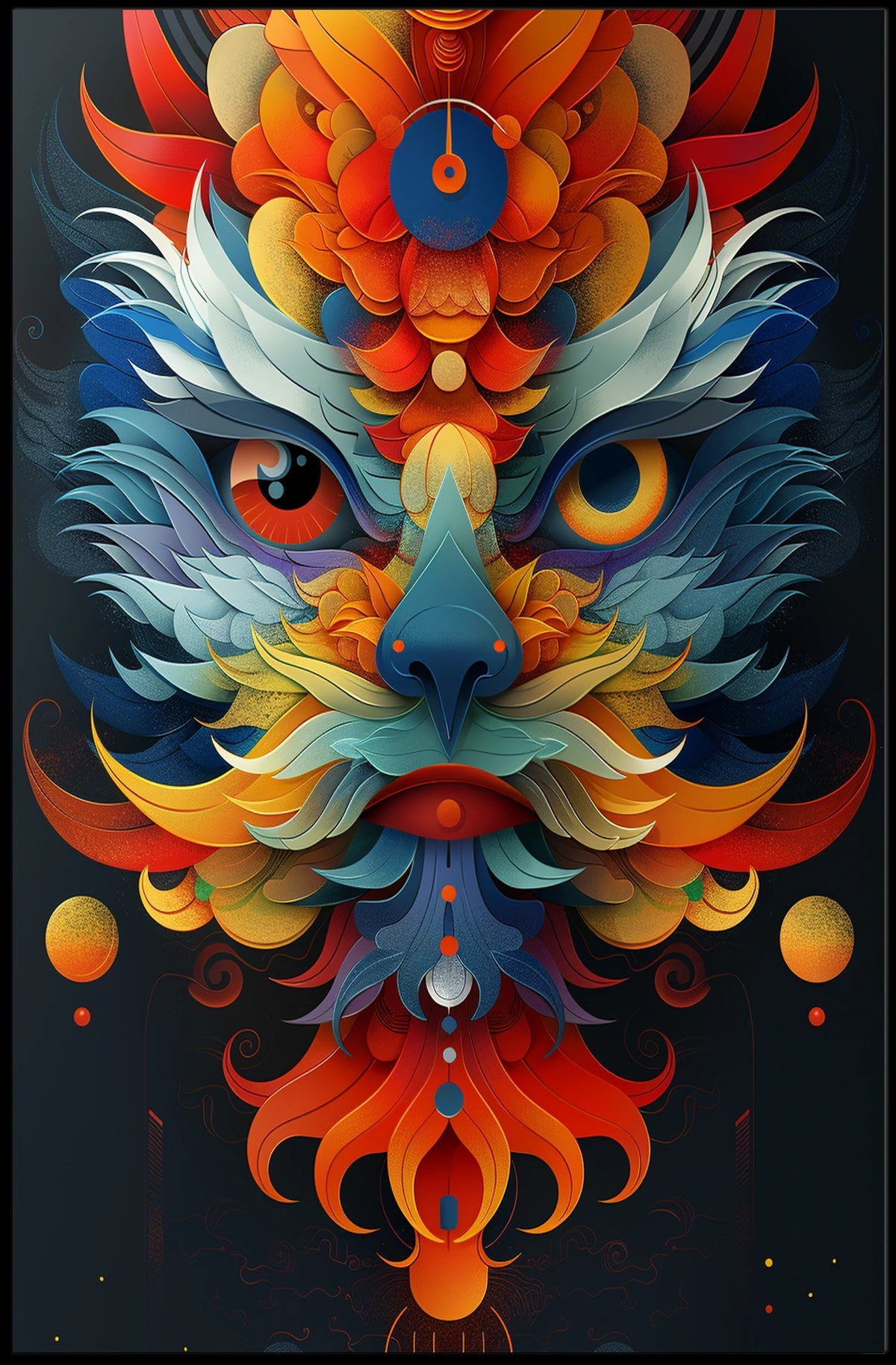 Vibrant Abstract Beast Abstract Poster