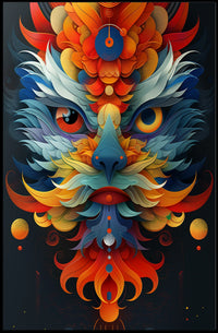 Vibrant Abstract Beast Abstract Poster