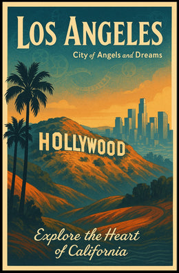 Vintage Los Angeles Travel Poster: City of Dreams