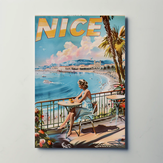 Vintage Travel Poster - Nice France Riviera