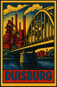 Duisburg Industrial Scene Poster