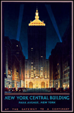 New York Central Building NYC Poster Vintage Wall Art