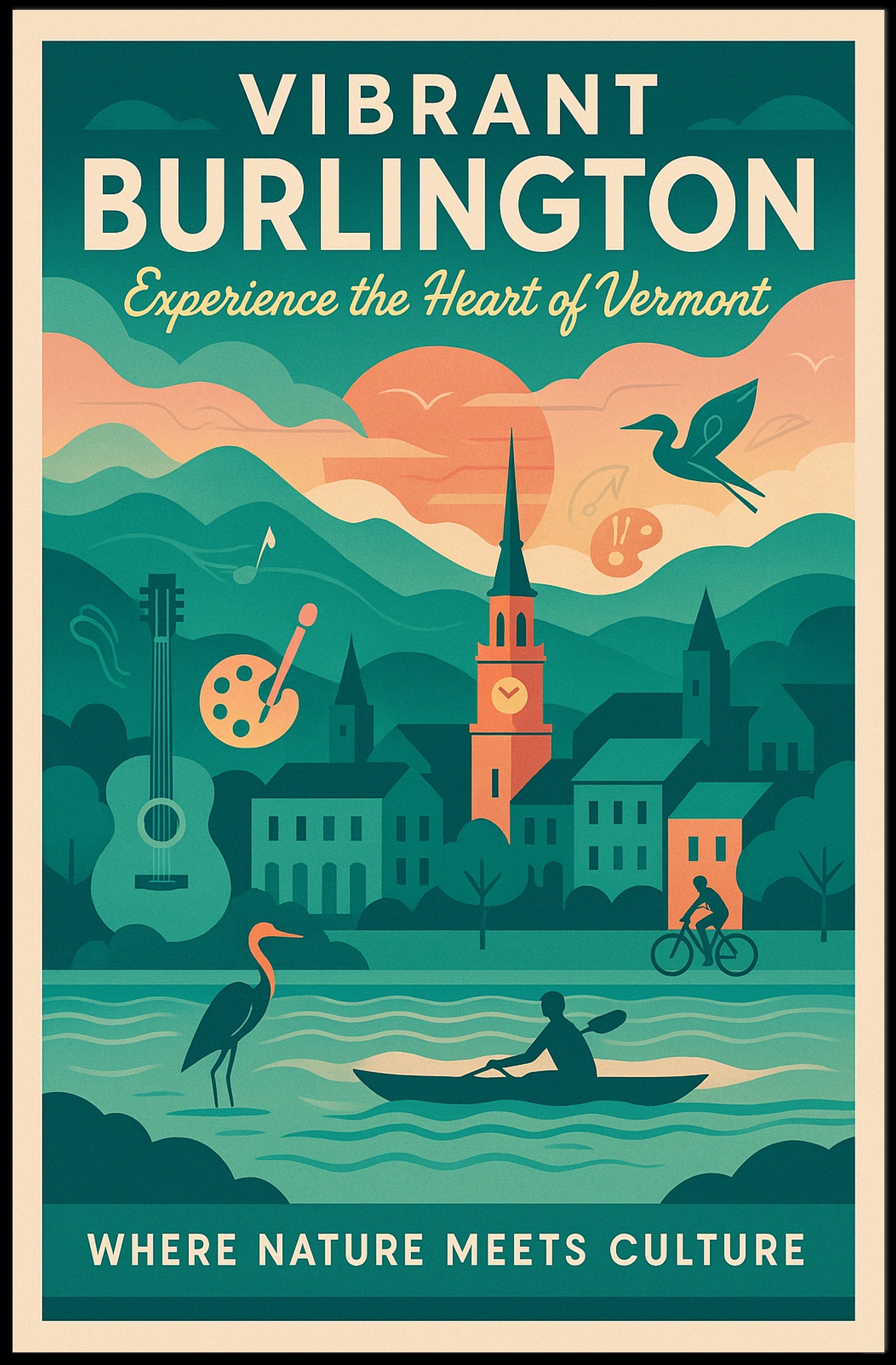 Vibrant Burlington Wall Art Print Decor