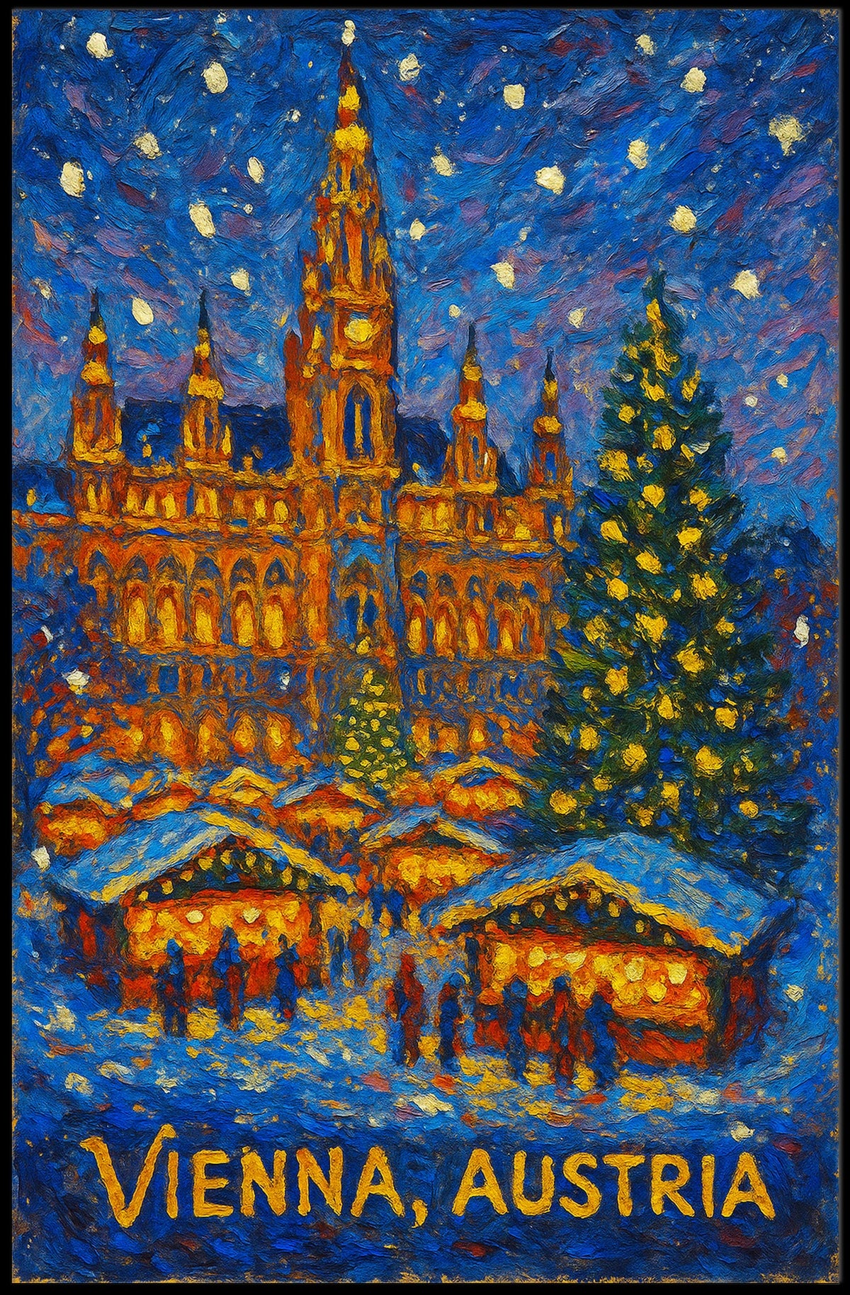 Vienna Winter Wonderland Vintage Wanderlust Poster
