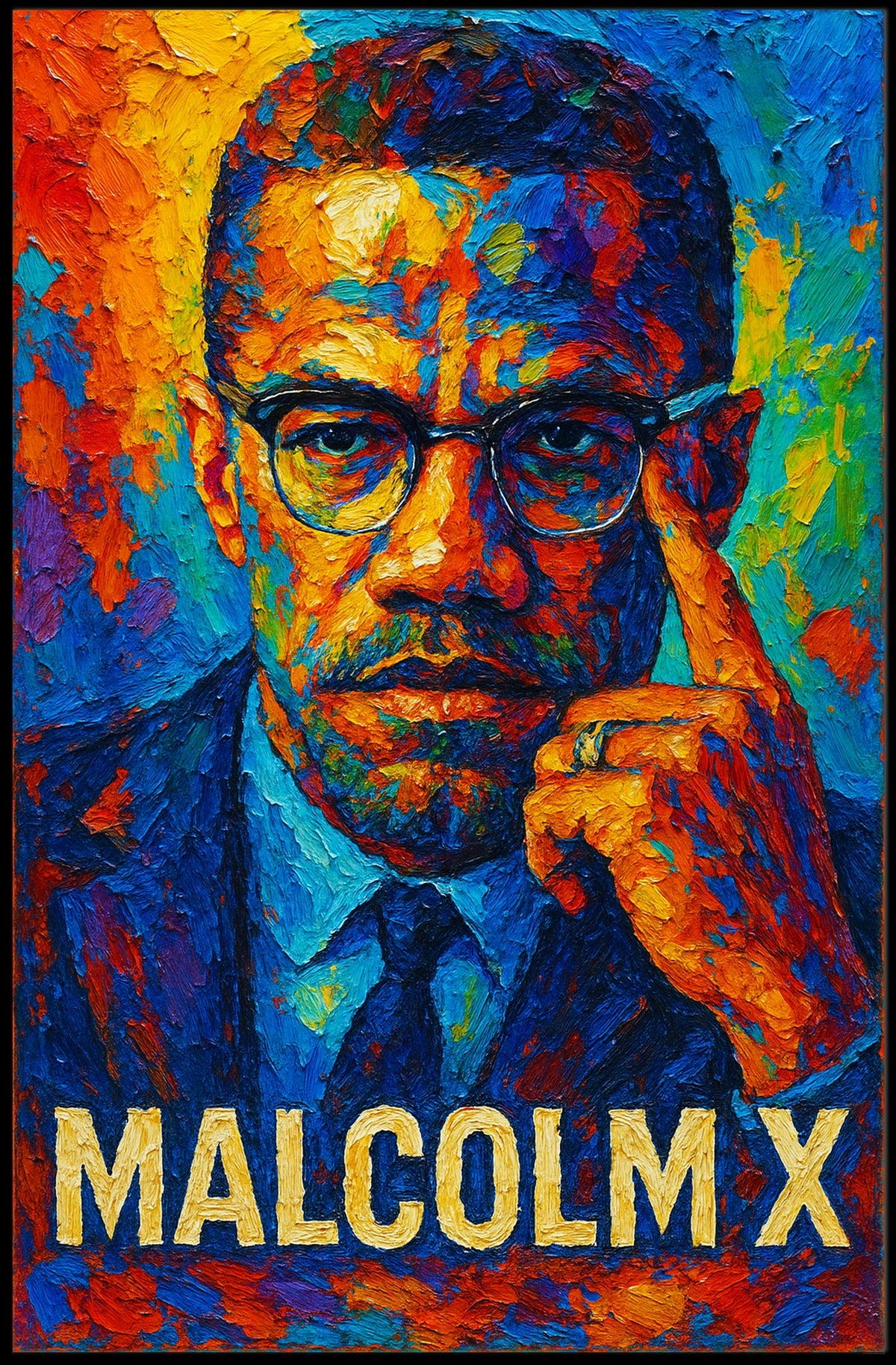 Malcolm X Visionary Leader Poster