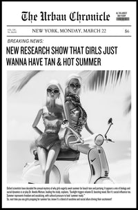 Summer Vibes Dolls on Scooter Urban or Cityscape Poster PosterGoat