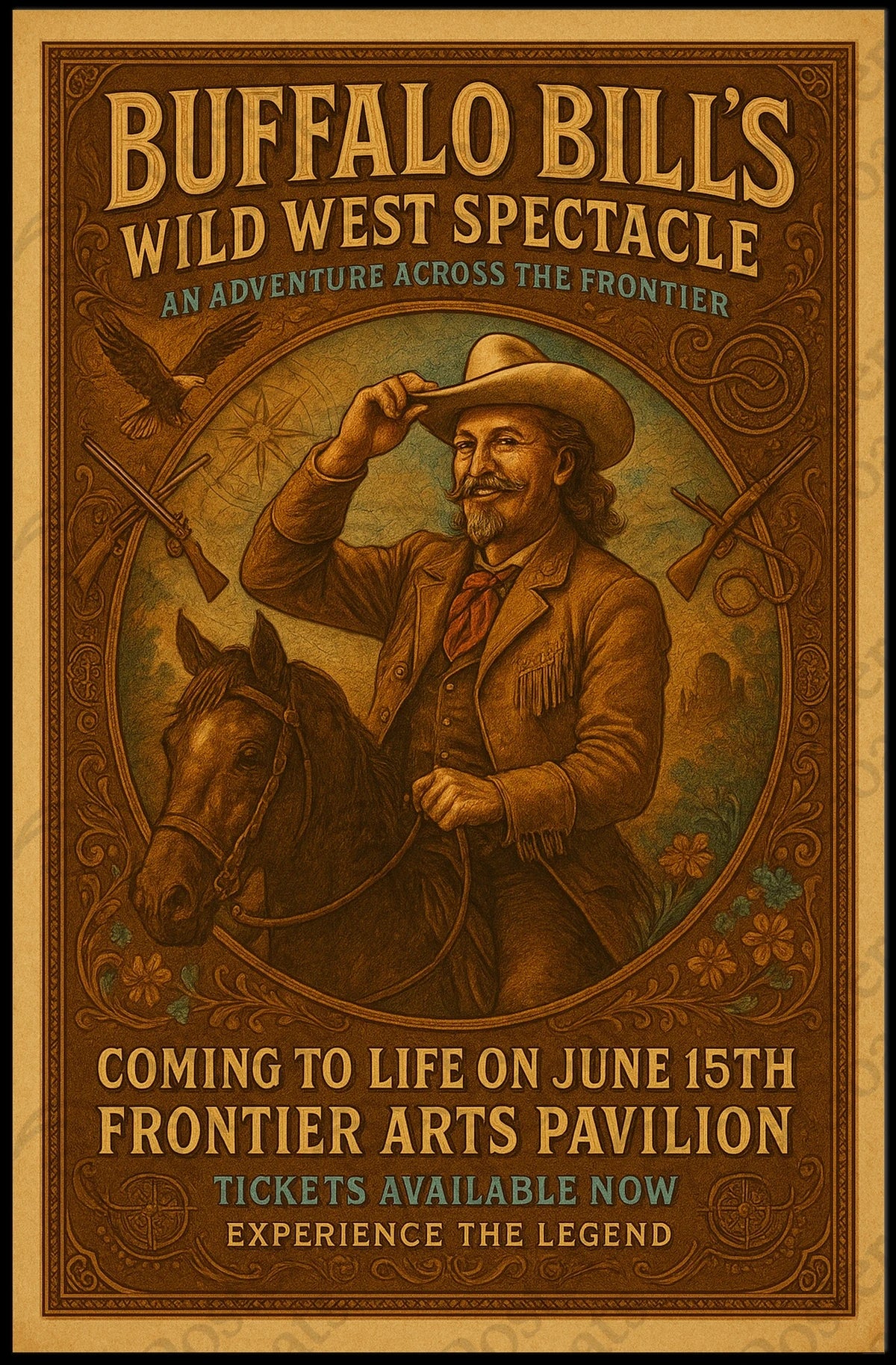 Buffalo Bill's Wild West Adventure Vintage Heritage Poster