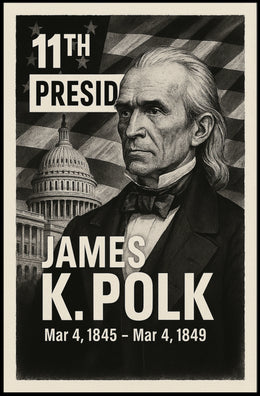 James K. Polk 11th President of the United States Digital Montaje Poster