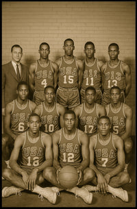 USA Basketball Team Portrait Poster Vintage Sports Print