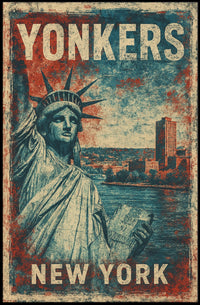 Yonkers Vintage Heritage Art Deco Cityscape Poster