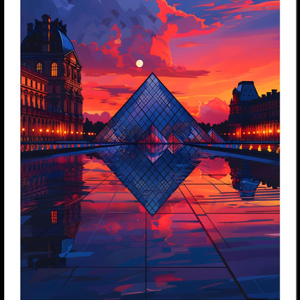 Louvre Pyramid Paris Cityscape Poster