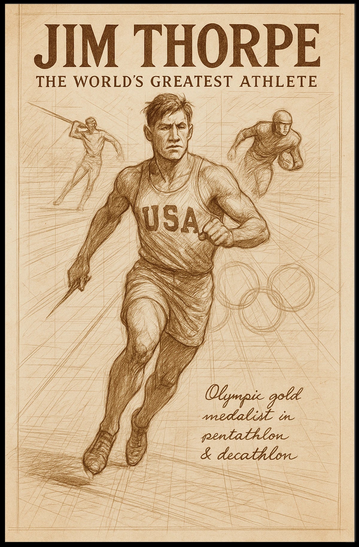 Jim Thorpe Legendary Athlete Poster