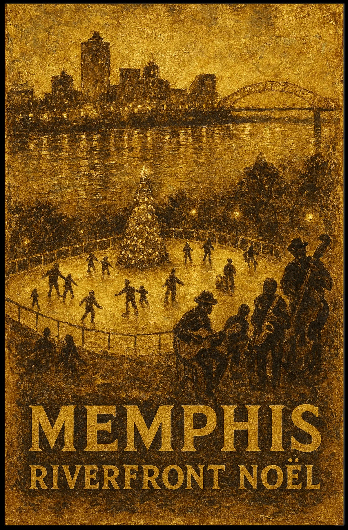 Memphis Riverfront Noël Poster