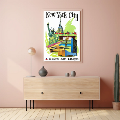 New York City Air Lines Travel Poster