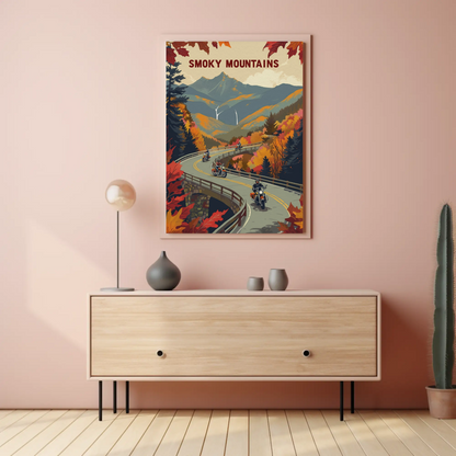 Vintage Travel Poster - Smoky Mountains Autumn
