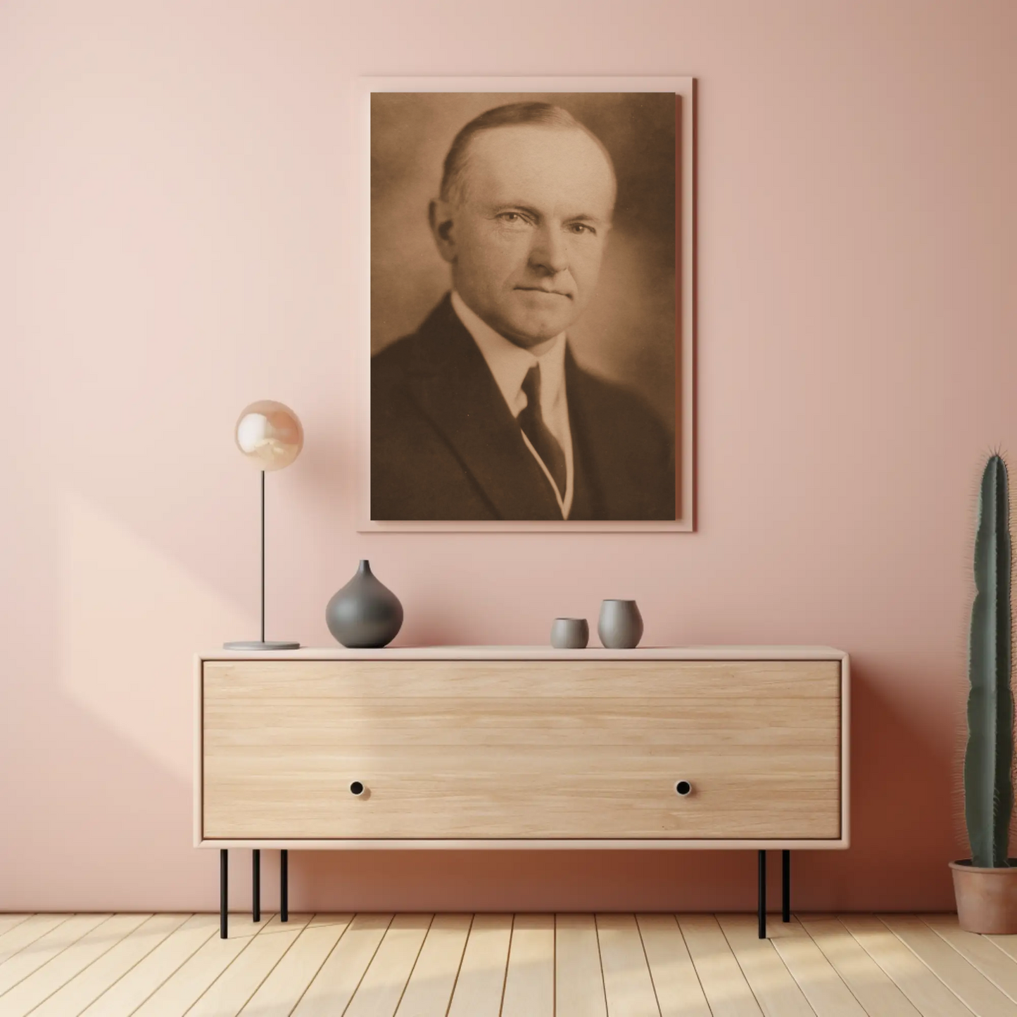 Calvin Coolidge 30th President Sepia Photo