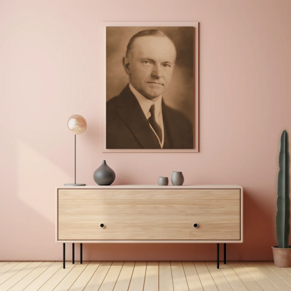 Calvin Coolidge 30th President Sepia Photo