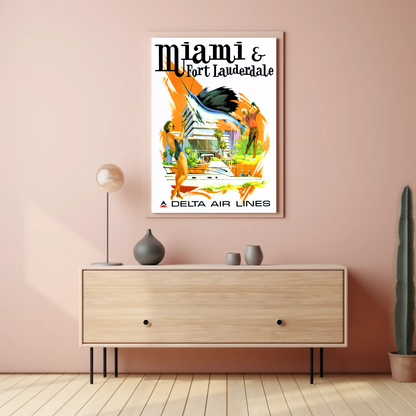 Miami & Fort Lauderdale Vintage Poster - Delta Air Lines