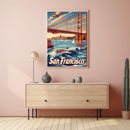 San Francisco Golden Gate Vintage Style Poster