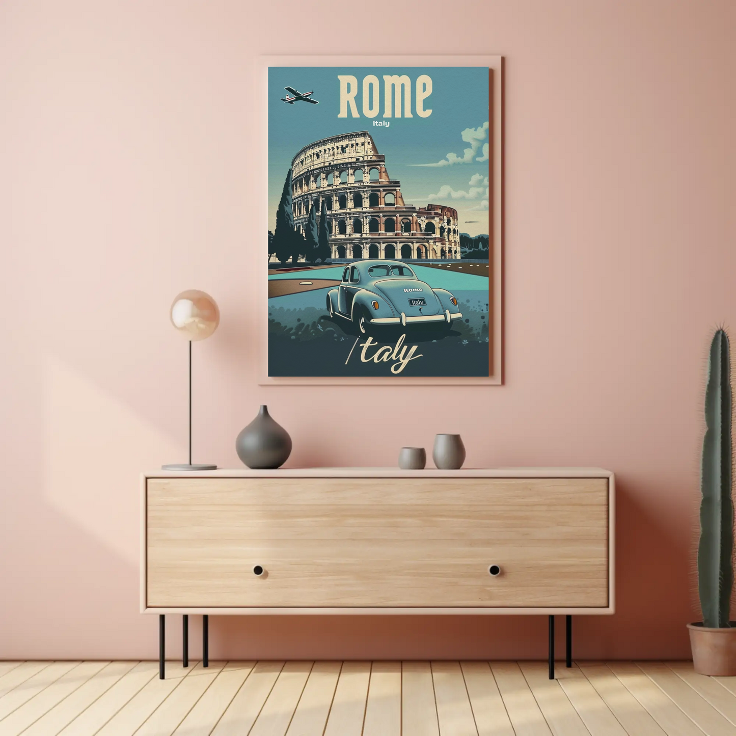 Rome Italy Vintage Travel Poster
