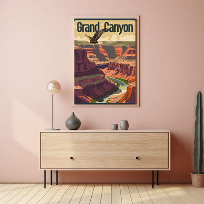 Grand Canyon Vintage Poster - Eagle Flight