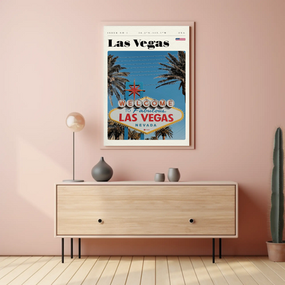 Vintage Poster Las Vegas Sign Daytime