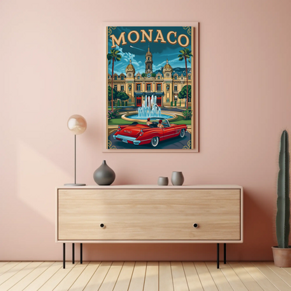 Elegant Monaco Vintage Poster