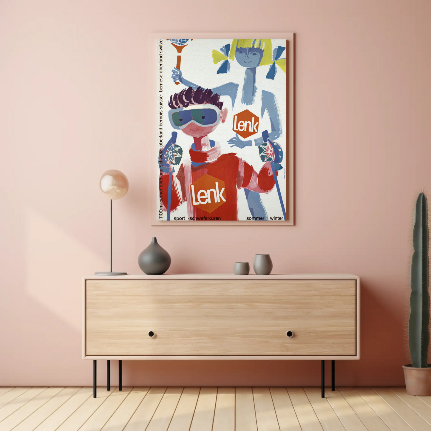 Lenk Switzerland Winter Summer Vintage Poster