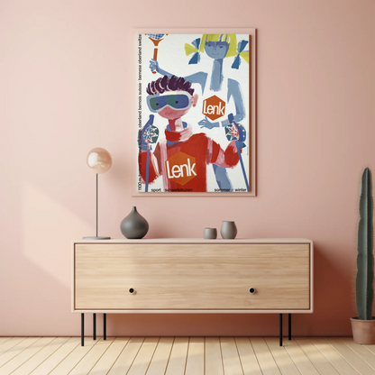 Lenk Switzerland Winter Summer Vintage Poster