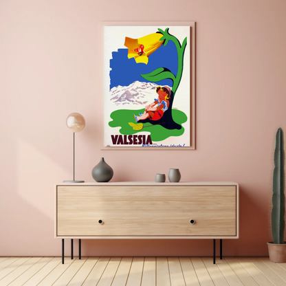 Valsesia Vintage Poster Ideal Vacation