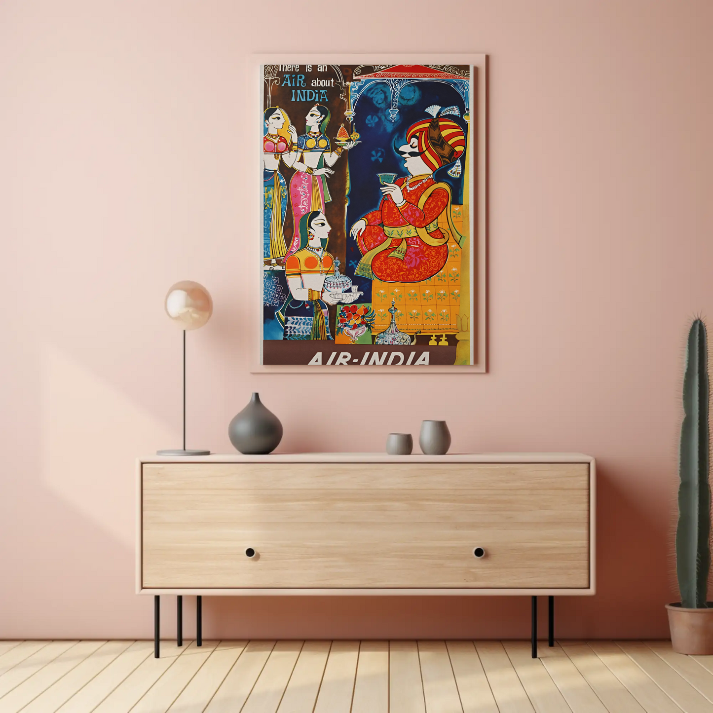 Air India Maharaja Hospitality Royal Palace Vintage Travel Poster