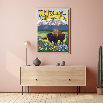 Welcome to Wild Wyoming Vintage Poster