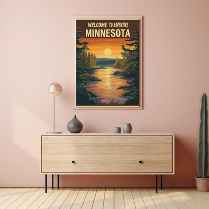 Welcome to Adventure - Minnesota Vintage Travel Poster