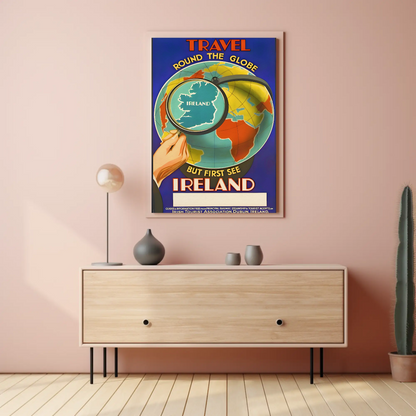 Vintage Poster - Travel Ireland Globe