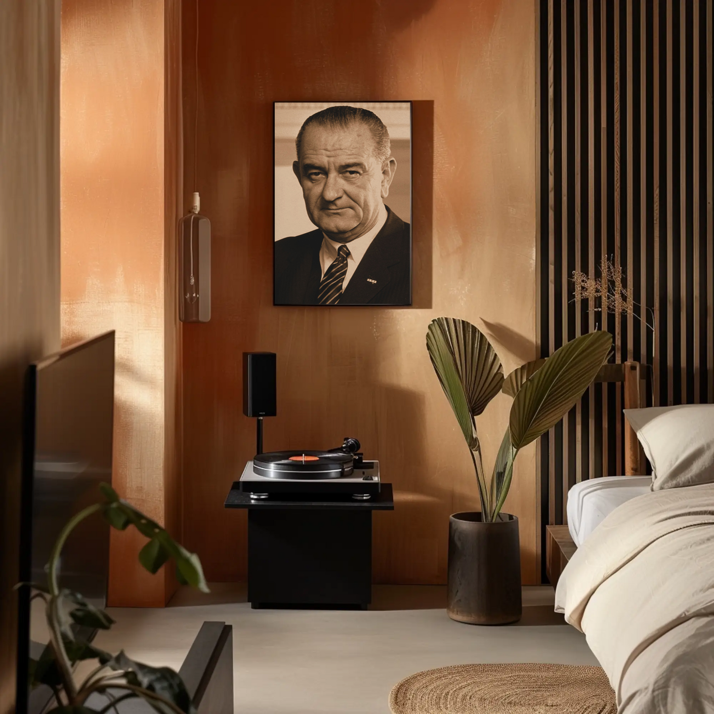 Lyndon Johnson 36th President Sepia Photo
