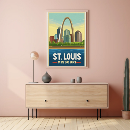 St. Louis Missouri Vintage Poster - Gateway Arch