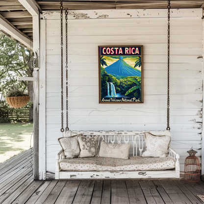 Costa Rica Arenal Volcano National Park Vintage Style Poster