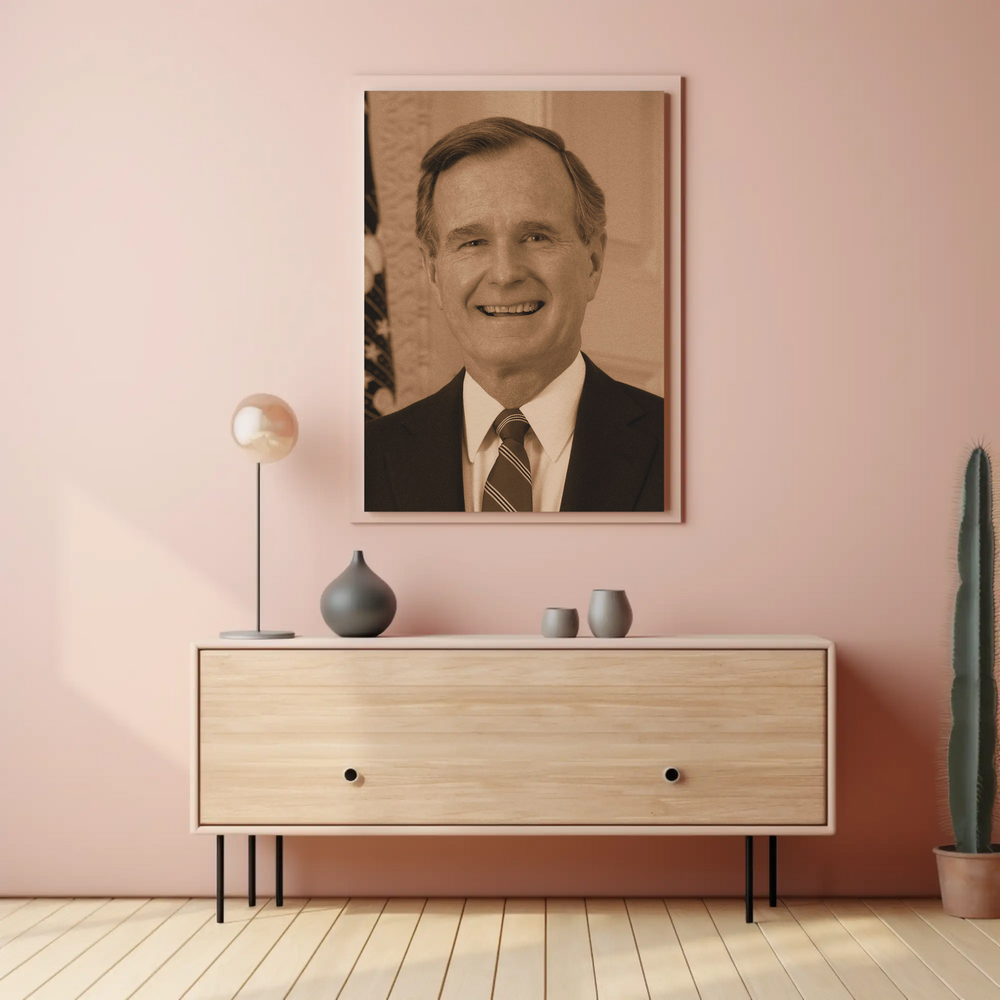 George Bush 41st President Sepia Photo