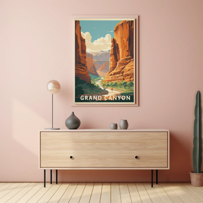 Grand Canyon River Vintage Travel Poster
