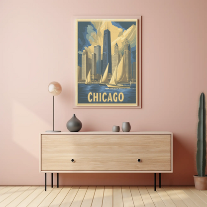 Chicago Skyline with Sailboats