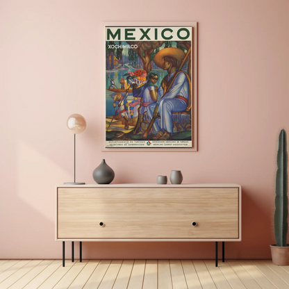 Xochimilco Vintage Poster Mexico Travel