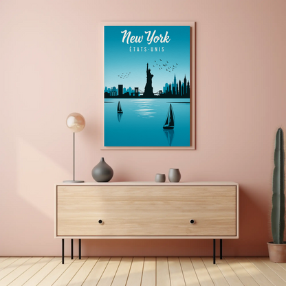 New York Statue of Liberty Vintage Poster