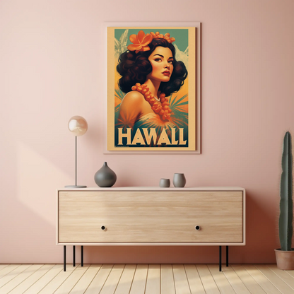Hawaii Vintage Travel Poster