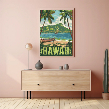Vintage Poster Aloha Hawaii Beach